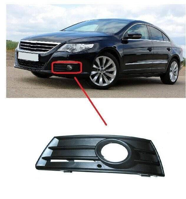 VW Passat Cc 2008-2012 Front Bumper Fog Grille Black W/ Fog Lamp Hole Passenger Side