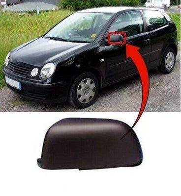 Fits VW Polo 2002-2005 Door Wing Mirror Cover Black Passenger Side - tradevehicleparts.co.uk