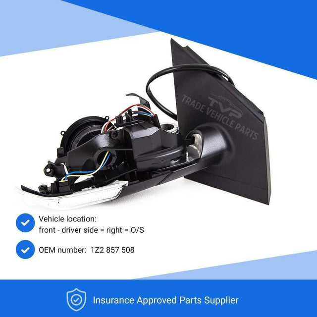 Fits VW Polo 2005-2009 Door Wing Mirror Electric Heated Primed Driver Side - image 3