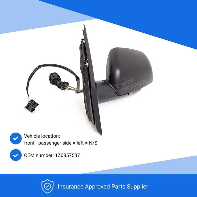 Fits VW Polo 2005-2009 Door Wing Mirror Manual With Indicator Black Passenger Side - image 3