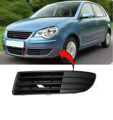 Fits VW Polo 2005-2009 Front Bumper Fog Light Grille Cover Trim Left Passenger Side - tradevehicleparts.co.uk