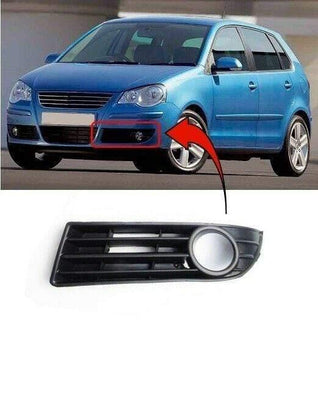 Fits VW Polo 2005-2009 Front Bumper Fog Light Grille Cover Trim Passenger Side Left - tradevehicleparts.co.uk