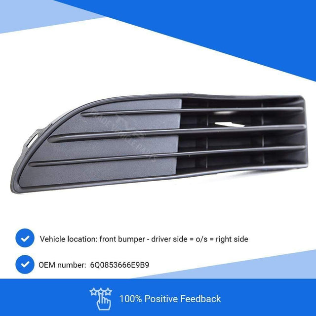 Fits VW Polo 2005-2009 Front Bumper Fog Light Grille Cover Trim Right Driver Side - image 3