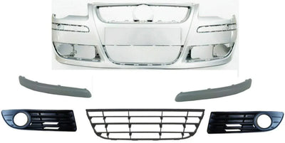 Fits VW Polo 2005-2009 Front Bumper Primed No Washer Holes Complete With All Grilles & Mouldings Standard Models - tradevehicleparts.co.uk