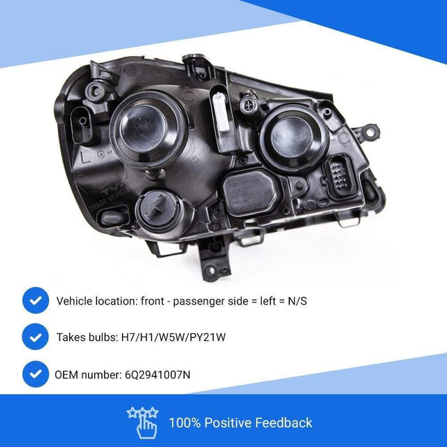 Fits VW Polo 2005-2009 Headlamp Headlight Chrome Passenger Side Standard Models - image 3