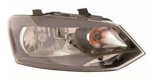 Fits VW Polo 2009-2014 Headlight Headlamp Single Reflector Type Black Driver Side - image 2