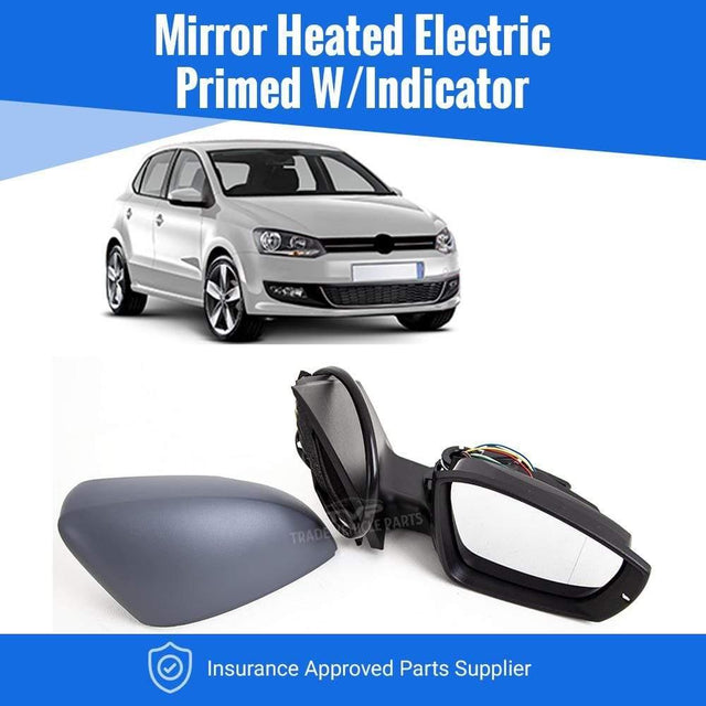 Fits VW Polo 2009-2014 Door Wing Mirror Heated Electric Primed Indicator Right 10 Pin - image 2