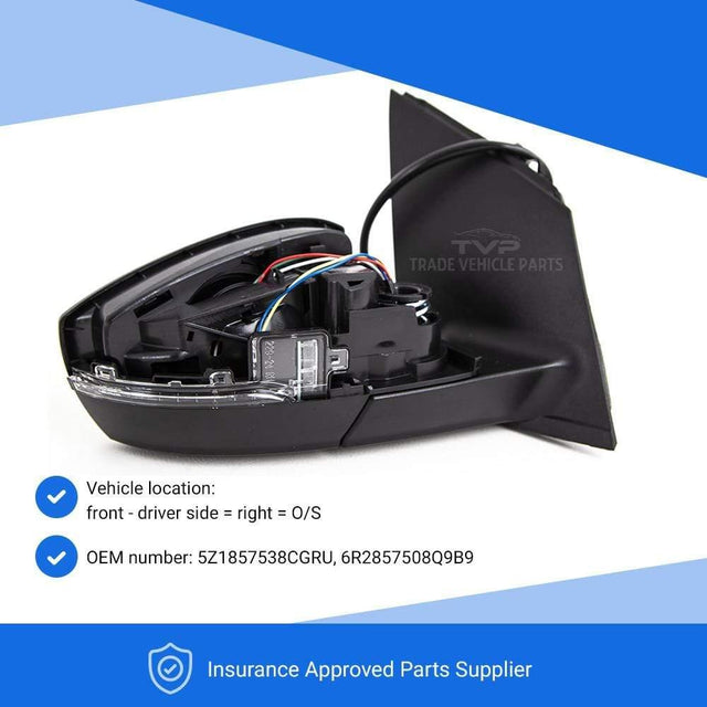 Fits VW Polo 2009-2014 Door Wing Mirror Heated Electric Primed Indicator Right 10 Pin - image 3
