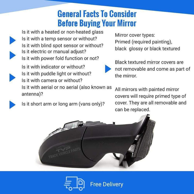 Fits VW Polo 2009-2014 Door Wing Mirror Heated Electric Primed Indicator Right 10 Pin - image 4