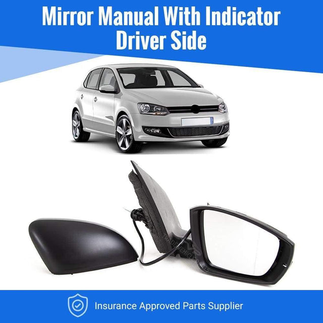 Fits VW Polo 2009-2014 Door Wing Mirror Manual With Indicator Driver Side - image 2