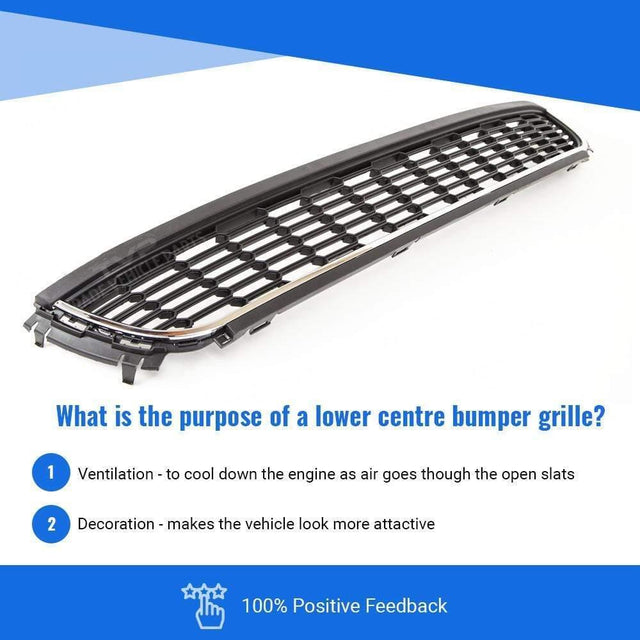 Fits VW Polo 2009-2014 Front Bumper Grille Centre Lower With Chrome Moulding Trim - image 4