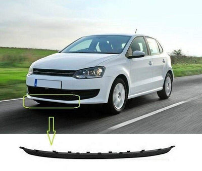 Fits VW Polo 2009-2014 Front Bumper Spoiler Trim Black (Clips To The Spoiler) - tradevehicleparts.co.uk
