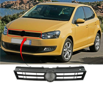 Fits VW Polo 2009-2014 Front Grille No Chrome Trim- Open Type Standard Models - tradevehicleparts.co.uk