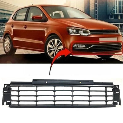 Fits VW Polo 2014-2017 Front Bumper Lower Grille With Chrome Moulding - tradevehicleparts.co.uk