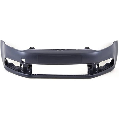 Fits VW Polo 2014-2017 Front Bumper Primed No Pdc Or Washer Hole - tradevehicleparts.co.uk