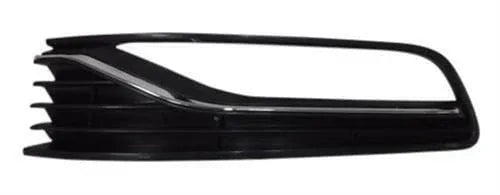 Fits VW Polo 2014- Front Bumper Fog Grille Mat Black With Fog Hole & Chrome Moulding Left Side - image 2