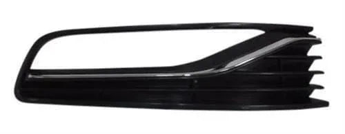 Fits VW Polo 2014- Front Bumper Fog Grille Mat Black With Fog Hole W/Chrome Moulding Right Side - image 2
