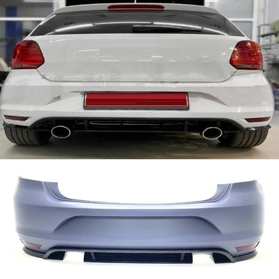 Fits VW Polo GTI 2014-2017 Rear Bumper Primed Complete Dual Exhaust Cut Out New - tradevehicleparts.co.uk