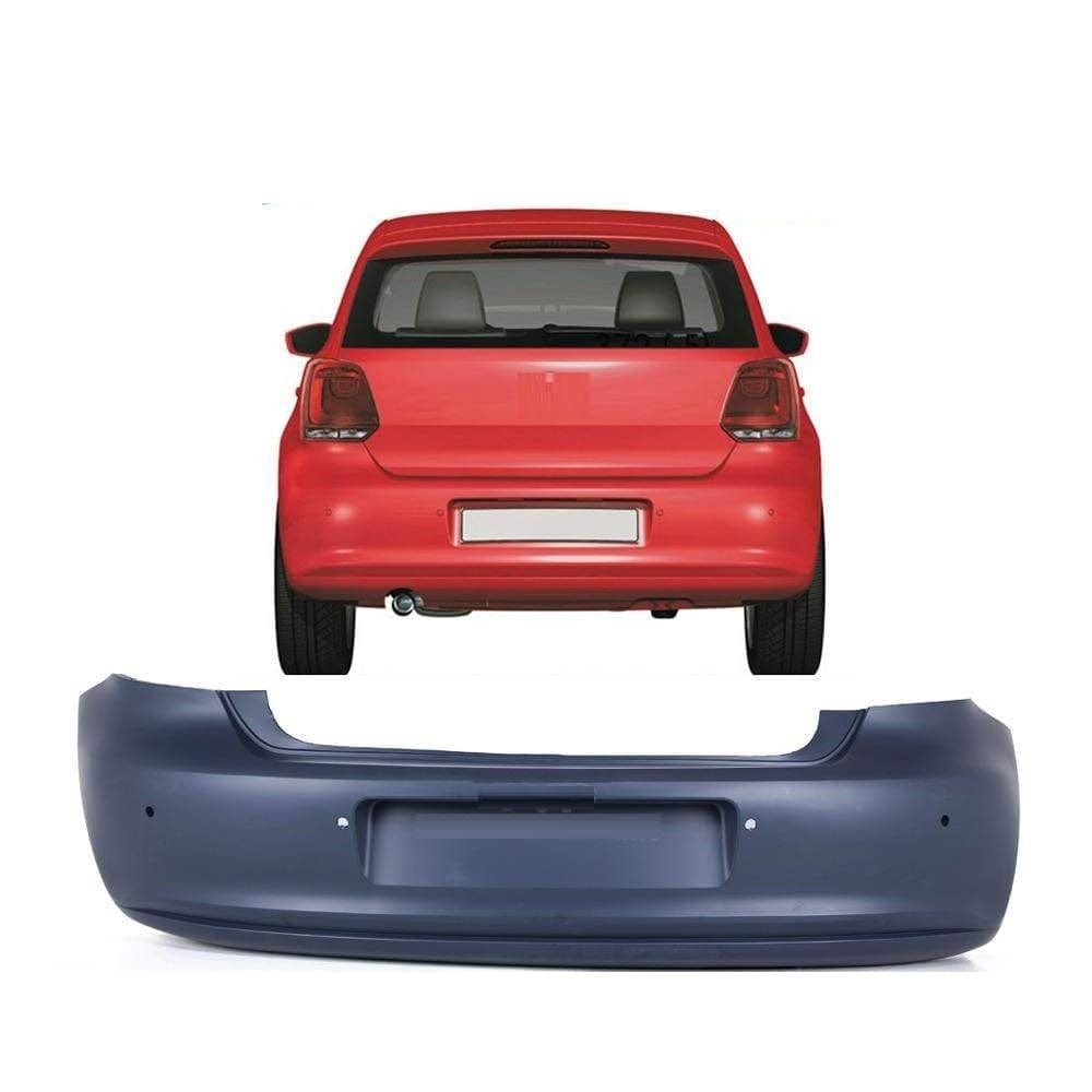 VW Polo Hatchback 2009-2014 Rear Bumper Primed With Sensor Holes