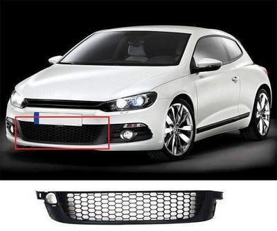 Fits VW Scirocco 2008-2014 Front Bumper Grille Centre Section Black - tradevehicleparts.co.uk
