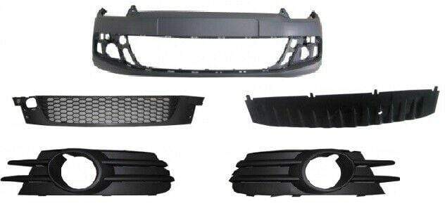 VW Scirocco 2008-2014 Front Bumper Primed W/ Complete Grilles, Lower Spoiler & Brackets