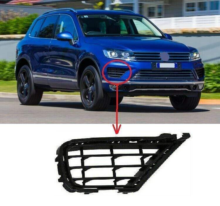 VW Touareg 2014-2018 Front Bumper Fog Grille Black Driver Side