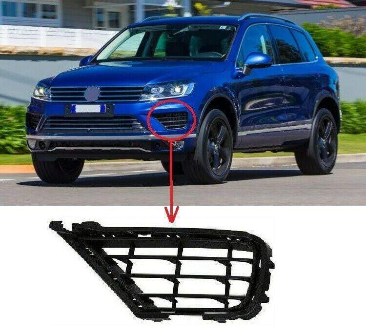 VW Touareg 2014-2018 Front Bumper Fog Grille Black Passenger Side