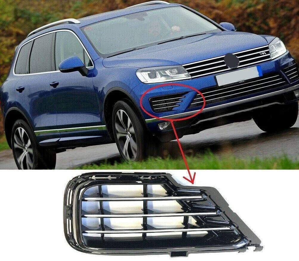 VW Touareg R-Line 2014-2018 Front Bumper Fog Grille Black Driver Side