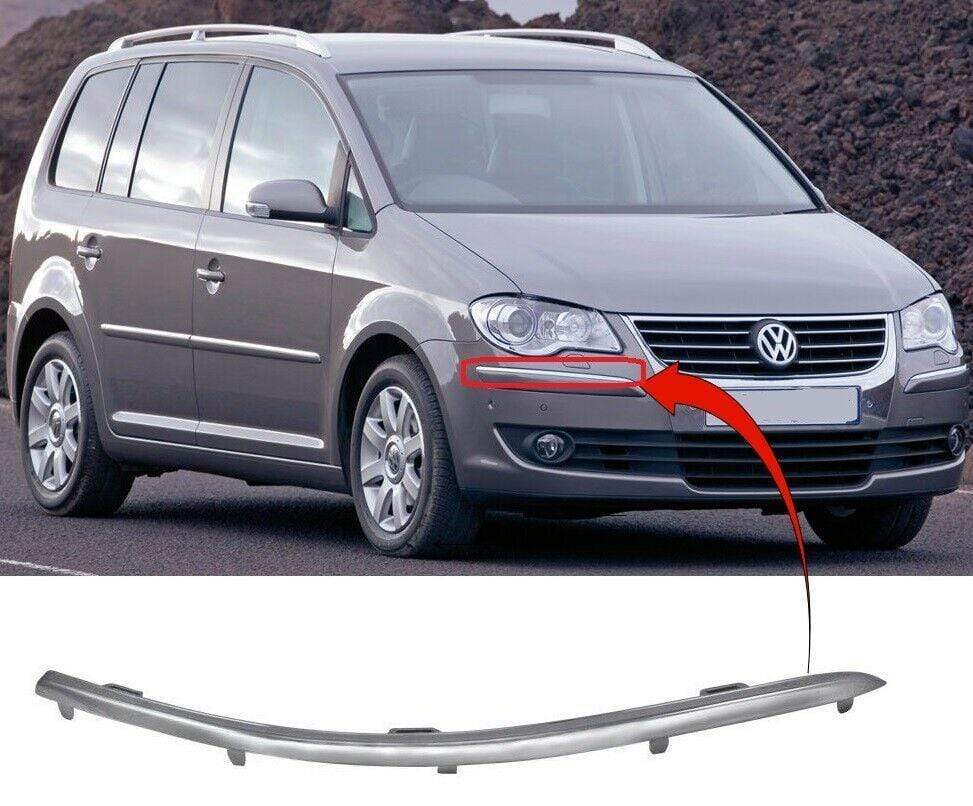 VW Touran 2007-2010 Front Bumper Moulding Stripe Chrome Driver Side