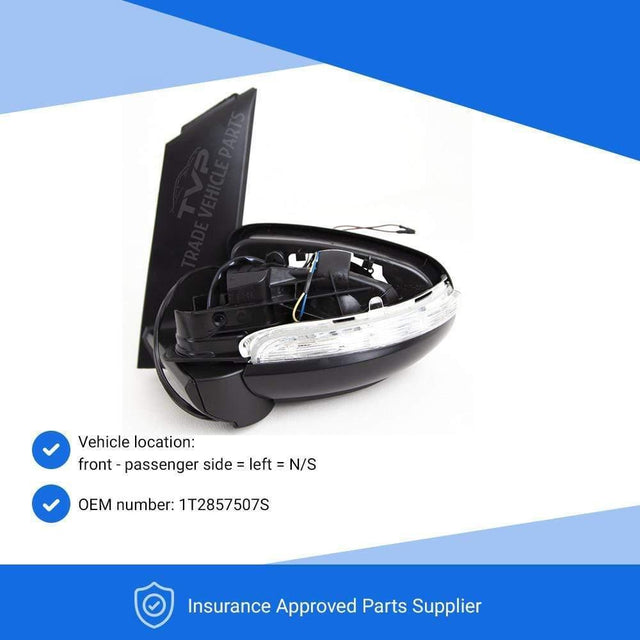 Fits VW Touran 2010-2015 Door Wing Mirror Electric Heated Primed Passenger Side - image 3