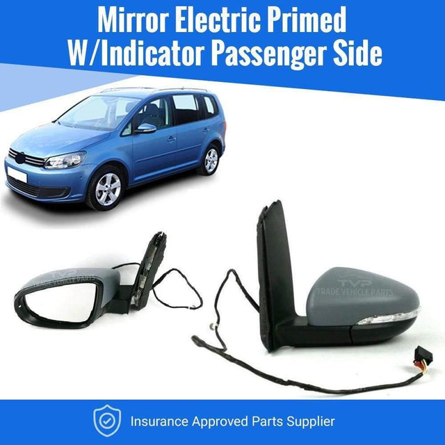 Fits VW Touran 2010-2015 Door Wing Mirror Electric Heated Primed Passenger Side - image 2