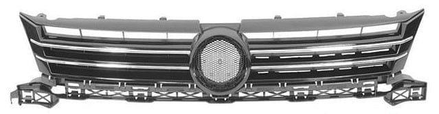 VW Touran 2010-2015 Front Grille Black With Chrome Moulding 