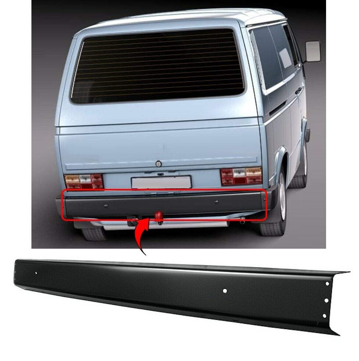  VW Transporter T25 Camper 1979-1990 Rear Bumper Black Centre