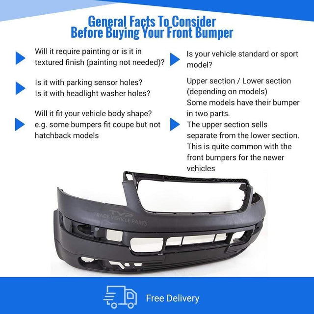 Fits VW Transporter T5 2004-2009 Front Bumper Dark Grey Textured No Pdc Or Washer Holes - image 4
