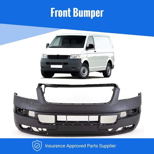 Fits VW Transporter T5 2004-2009 Front Bumper Dark Grey Textured No Pdc Or Washer Holes - image 2