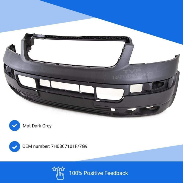 Fits VW Transporter T5 2004-2009 Front Bumper Dark Grey Textured No Pdc Or Washer Holes - image 3