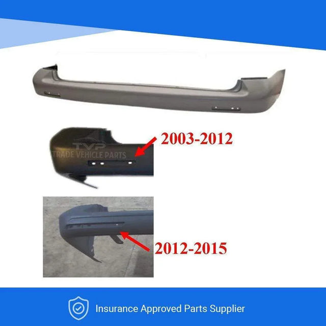 Fits VW Transporter T5 & T5.1 2004-2012 Rear Bumper Black Textured W/O Parking Sensor Holes - image 6