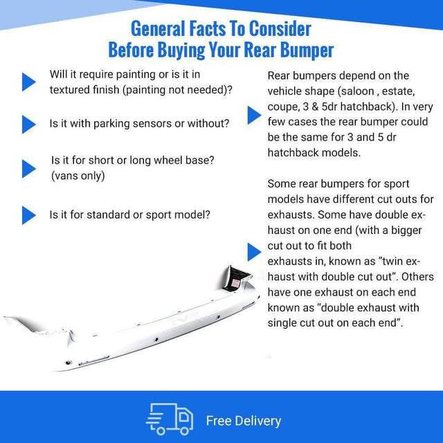 Fits VW Transporter T5 2004-2012 Rear Bumper Primed Smooth With Parking Sensor Holes - image 4