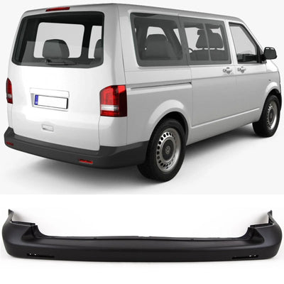 Fits VW Transporter T5 & T5.1 2004-2012 Rear Bumper Dark Grey Textured W/O Parking Sensor Holes - tradevehicleparts.co.uk