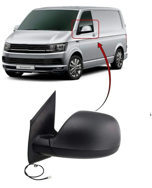 Fits VW Transporter T6 2015-2020 Door Wing Mirror Electric Heated Textured Cover Passenger Side - image 2