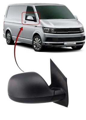 Fits VW Transporter T6 2015-2020 Door Wing Mirror Manual Textured Cover Driver Side - tradevehicleparts.co.uk
