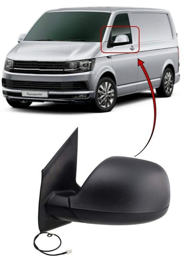Fits VW Transporter T6 2015-2020 Door Wing Mirror Manual Textured Cover Passenger Side
