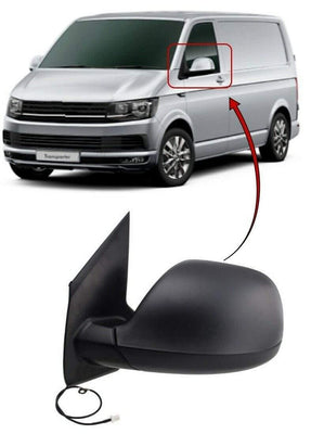 Fits VW Transporter T6 2015-2020 Door Wing Mirror Manual Textured Cover Passenger Side - tradevehicleparts.co.uk