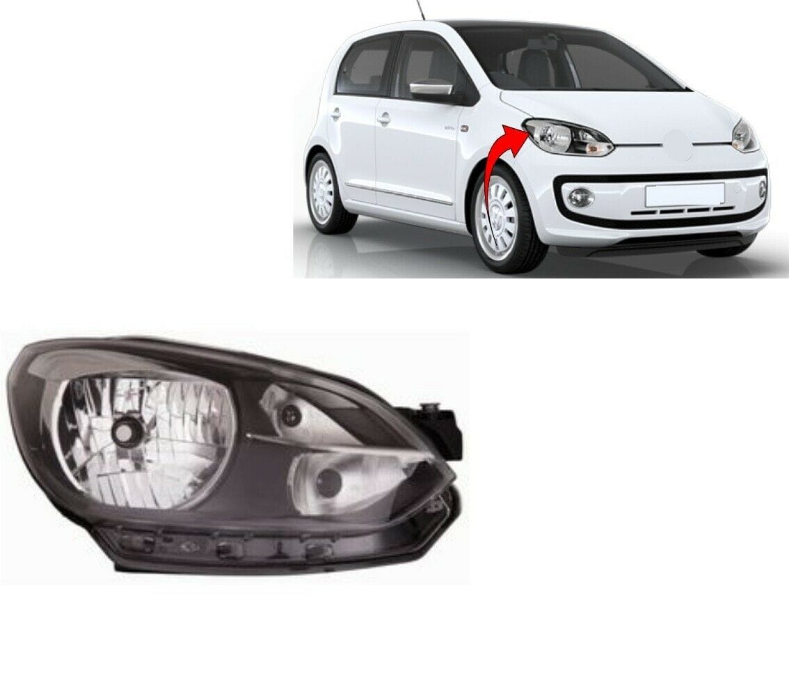 VW Up 2012-2016 Headlight Headlamp Black Type Driver Side