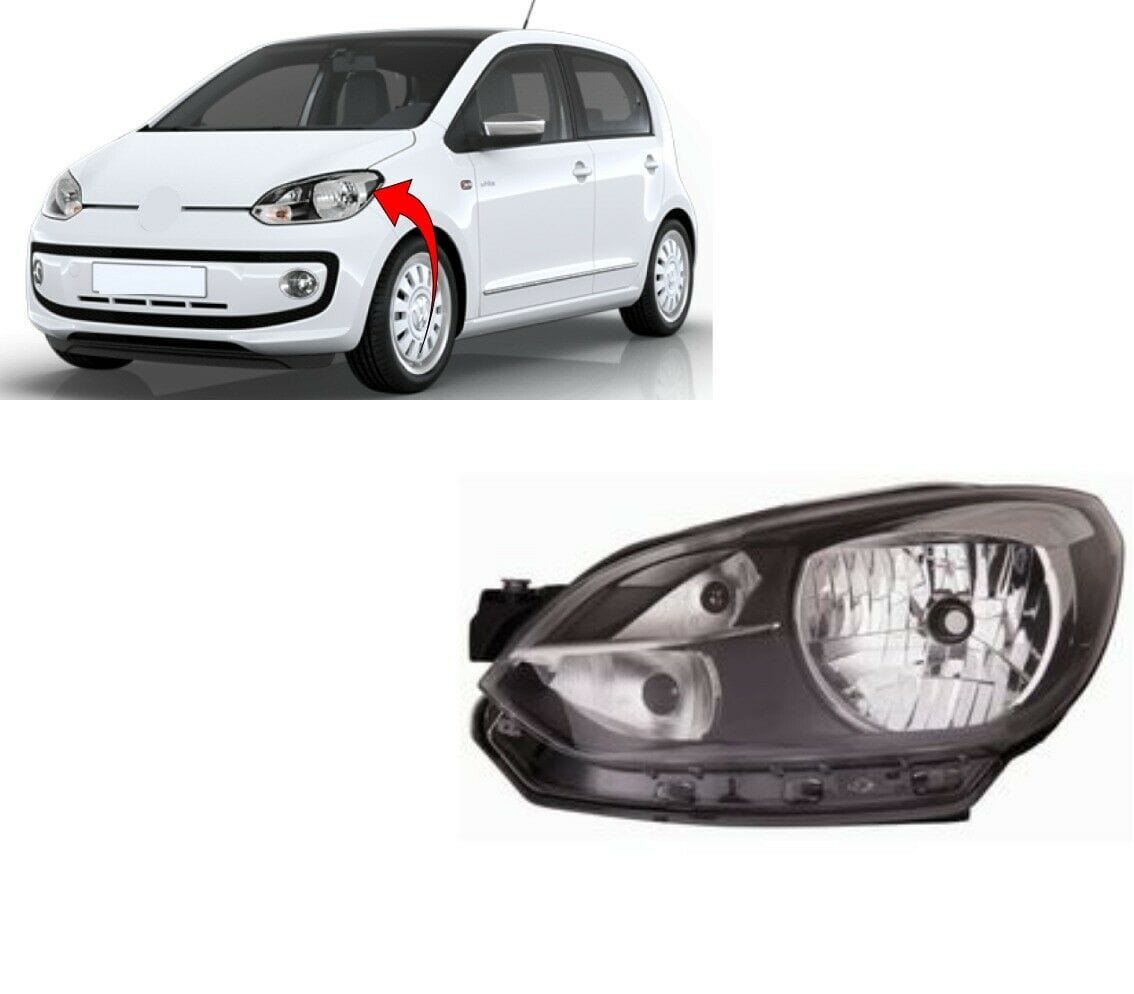 VW Up 2012-2016 Headlight Headlamp Black Type Passenger Side